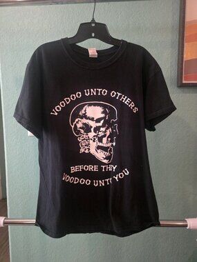 Vintage 90s New Orleans Voodoo Marie Laveau House Skull T-Shirt Large Faded